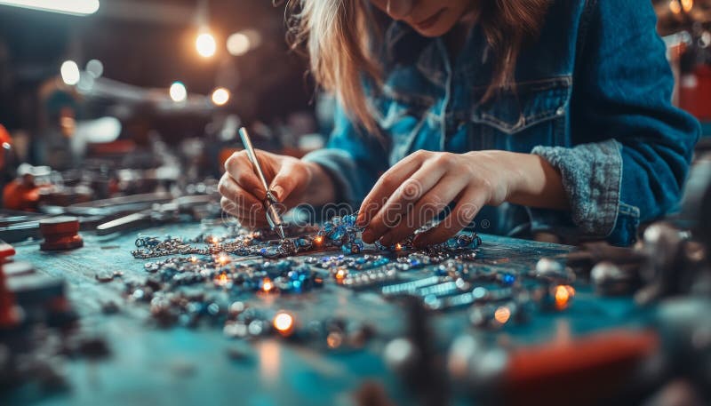 Kimberly at Syracuse University metalsmithing studio